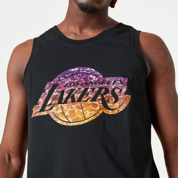 New Era tank top NBA logo Water Print Los Angeles Lakers black