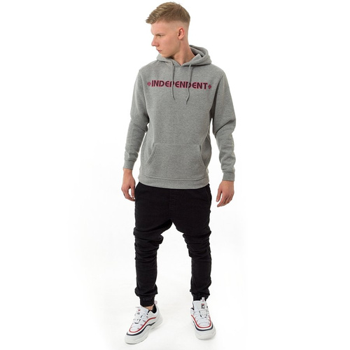 Independent sweatshirt Hood Bar Cross dark grey heather