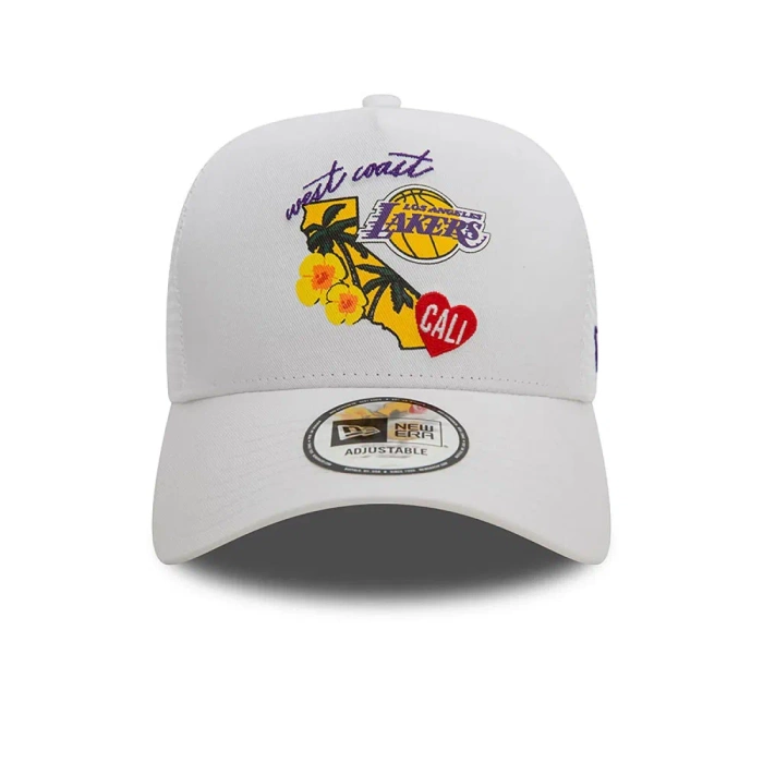 New Era cap Trucker Team Logo Los Angeles Lakers white