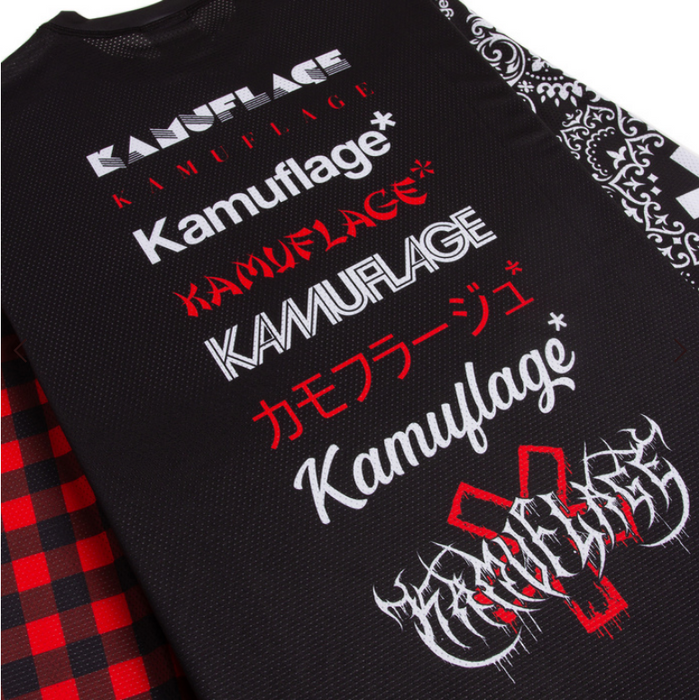 Kamuflage* longsleeve Bike Bandana & Checker black / red