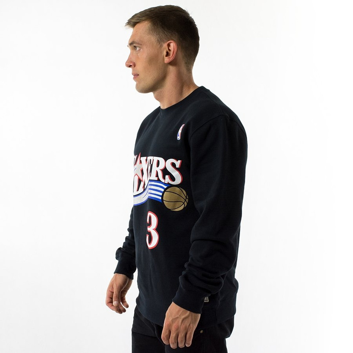 Mitchell and Ness crewneck Player Name & Number Traditional Allen Iverson Philadelphia 76ers black