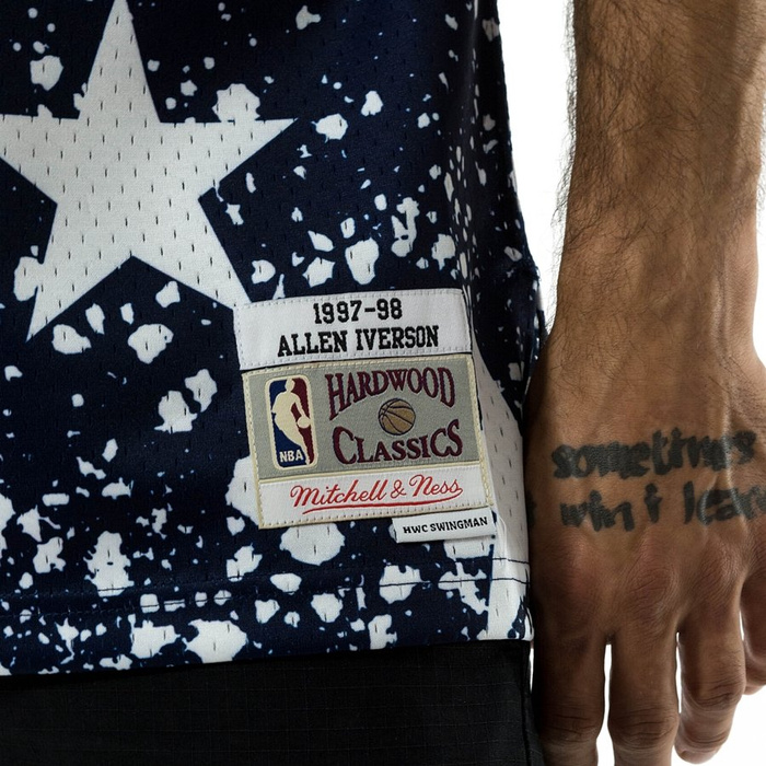 Mitchell and Ness swingman jersey Philadelphia 76ers 4th July Allen Iverson 1997-98 navy / red