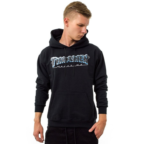 Thrasher Magazine Bluza męska z kapturem  Hoody Black Ice black