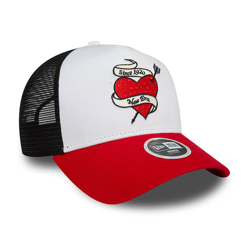 New Era czapka z daszkiem A-Frame Trucker Cap WMNS Rhinestone white-red