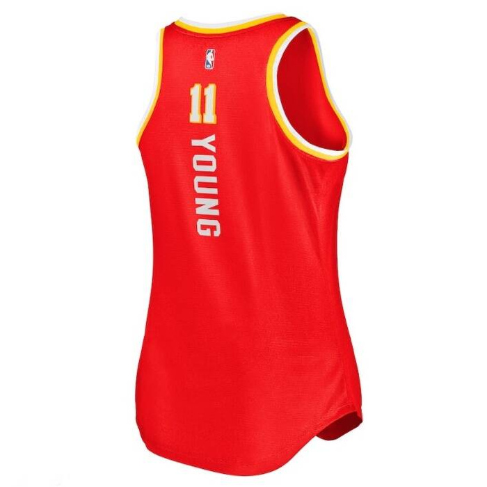 Fanatics Women's Fast Break Team Tank Jersey Icon Edition NBA Atlanta Hawks Trae Young red