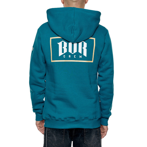BOR Bluza męska z kapturem hoodie Lines Premium teal