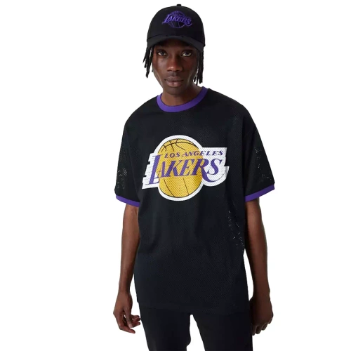 New Era koszulka męska Oversized Mesh NBA Team Logo Los Angeles Lakers black