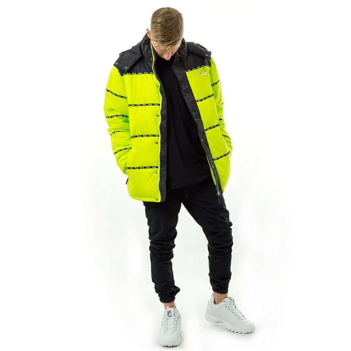 Kurtka zimowa męska FILA Tatsuji Puff Jacket acid lime / black (687288-A255) 