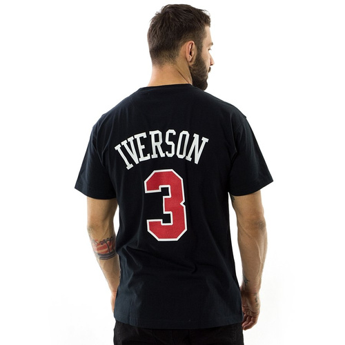 Koszulka męska Mitchell and Ness t-shirt Player Name & Number Traditional Allen Iverson Philadelphia 76ers black / red