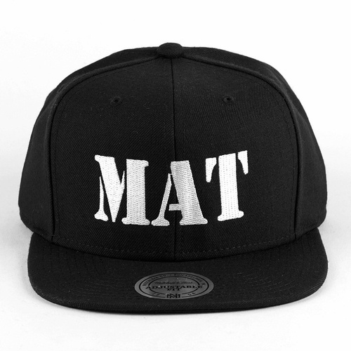MAT Wear x Mitchell and Ness snapback MAT Script black / white