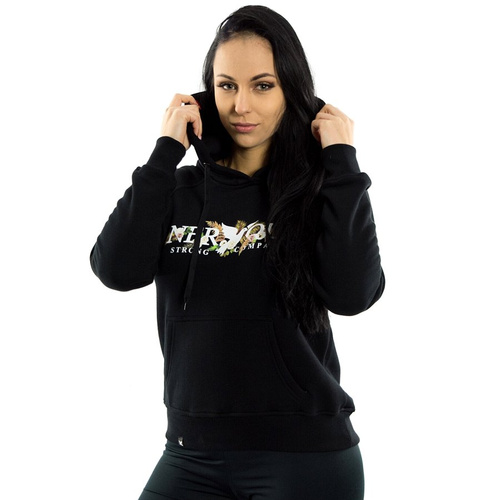 Bluza damska z kapturem Nervous hoodie Classic Garden black