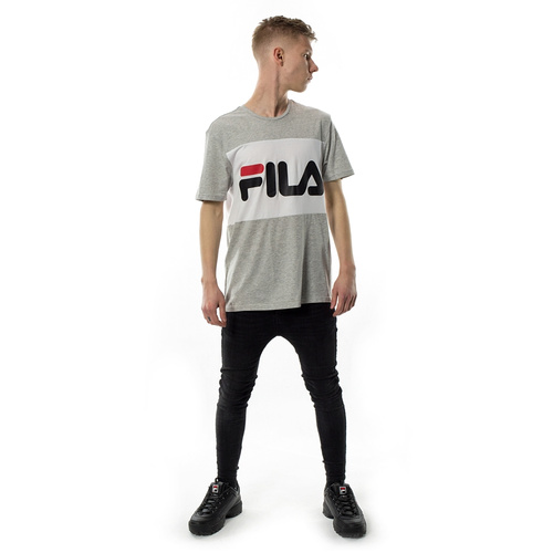 FILA t-shirt Men Day light grey melange / bright white