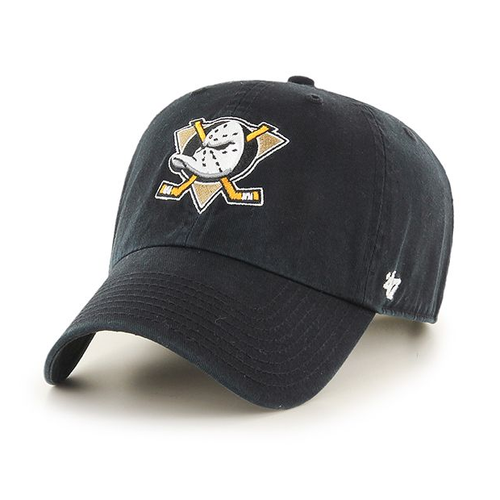 47 brand dad hat strapback Clean Up Anaheim Mighty Ducks black