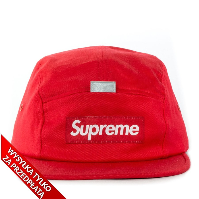 Supreme 5-panel Reflective Tab Pocket Camp Cap red