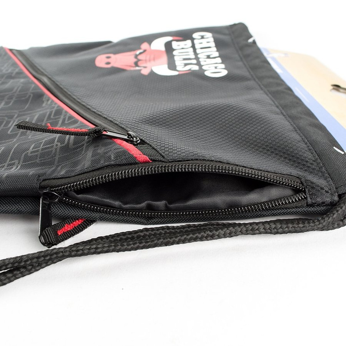 Worek Forever Collectibles gymbag Diagonal Zip Drawstring Chicago Bulls black / red