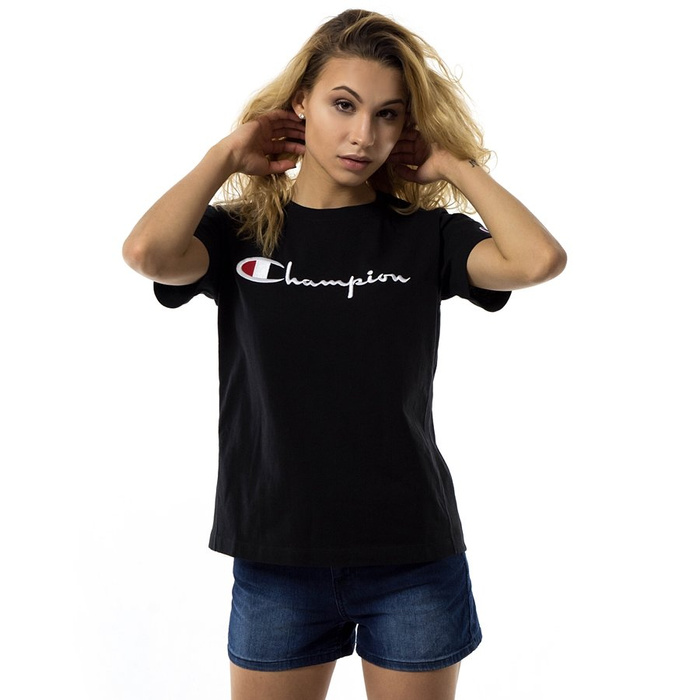 Champion koszulka damska Reverse Weave Script Logo top black (110992/KK001) 