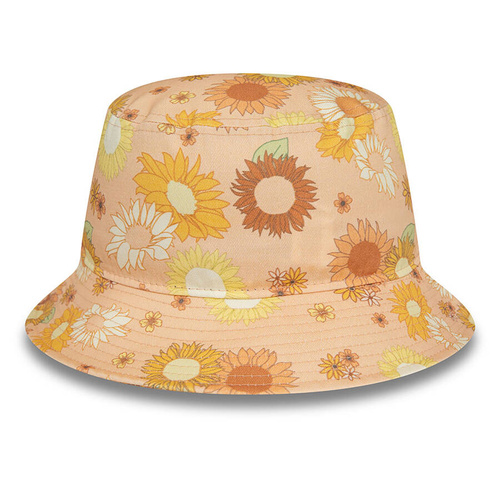New Era Womens Floral All Over Print Bucket Hat peach