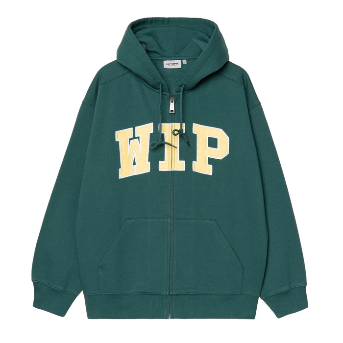 Carhartt WIP rozpinana bluza męska z kapturem Hooded WIP Sweat Jacket rainforest stone washed