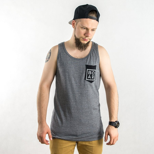 Boar Clothing tanktop singlet Leyte grey heather