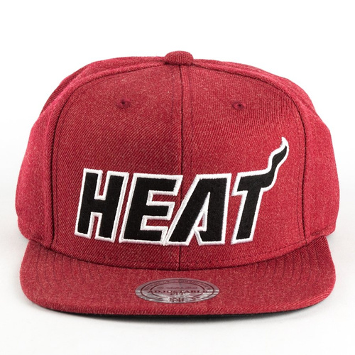 Czapka Mitchell and Ness snapback Team Heather Miami Heat burgundy