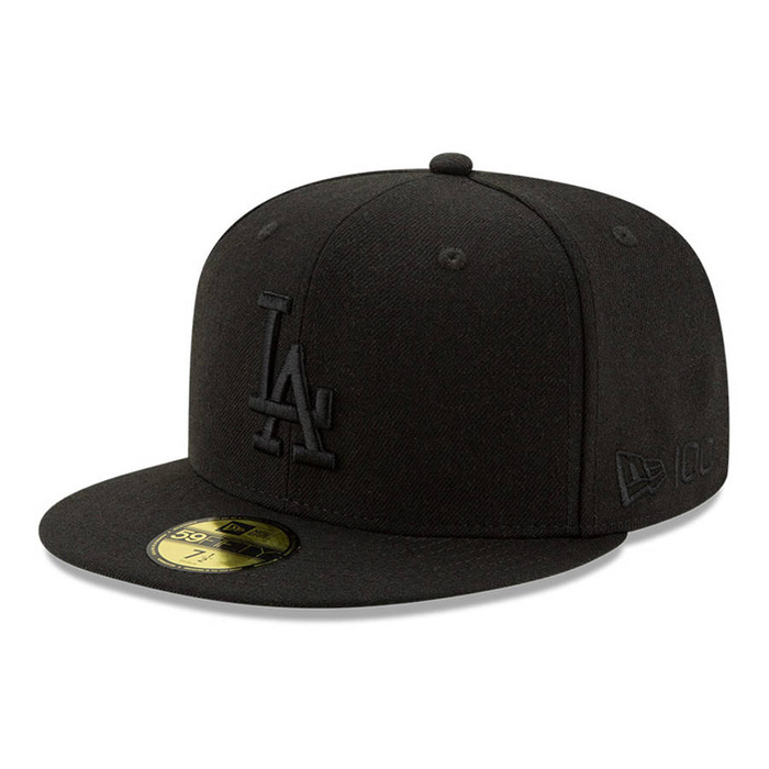 Czapka z daszkiem New Era fitted 59FIFTY MLB Black on Black Los Angeles Dodgers black