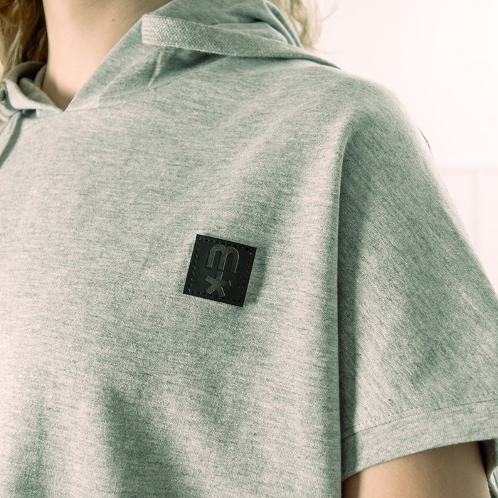 Bluza damska z kapturem MLimited bezrękawnik Leather Patch WMNS Vest Hoody grey heather