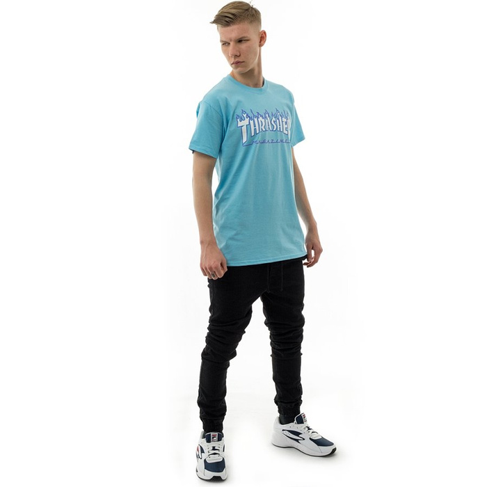 Koszulka męska Thrasher t-shirt Flame sky blue M