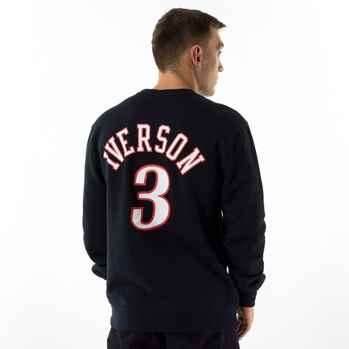 Mitchell and Ness crewneck Player Name & Number Traditional Allen Iverson Philadelphia 76ers black