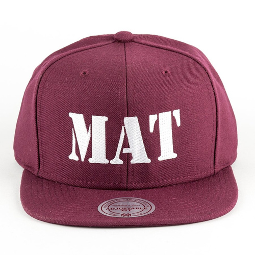 Czapka z daszkiem MAT Wear x Mitchell and Ness snapback MAT Script burgundy / white TM