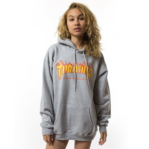 Thrasher Magazine Bluza damska z kapturem hoody WMNS Flame Logo grey