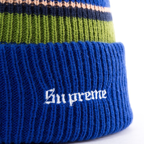 Czapka zimowa Supreme Big Stripe Beanie blue