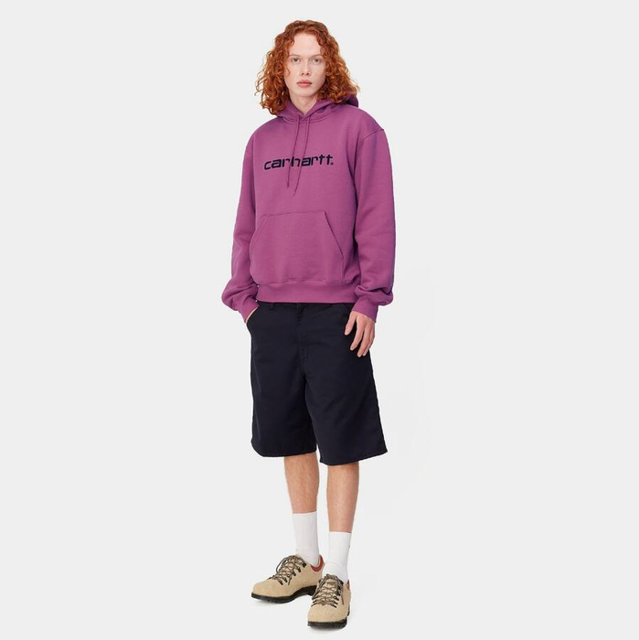 Carhartt WIP bluza męska z kapturem Hooded Carhartt Sweat magenta / black