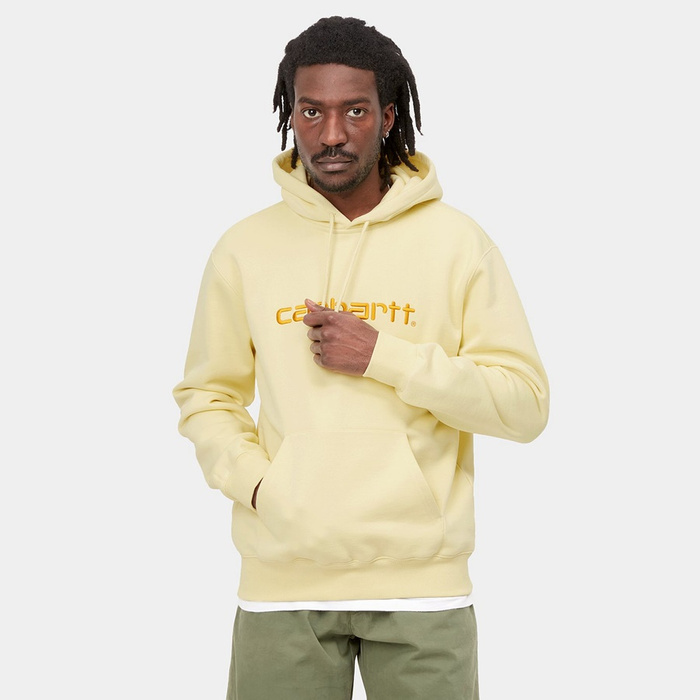Carhartt WIP bluza męska z kapturem Hooded Carhartt Sweat soft yellow / popsicle