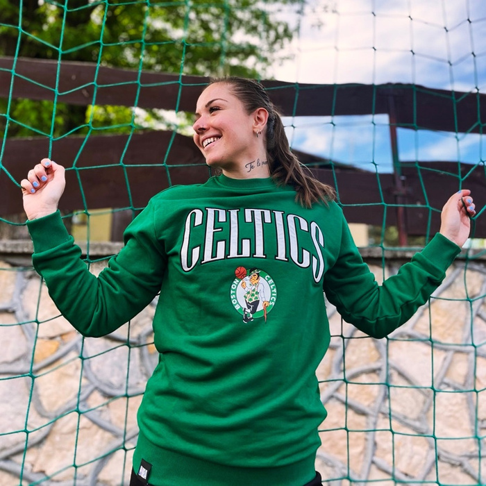 New Era bluza męska Boston Celtics NBA Arch Graphic Green Oversized Crewneck green