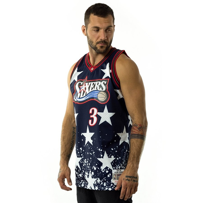 Mitchell and Ness swingman jersey Philadelphia 76ers 4th July Allen Iverson 1997-98 navy / red