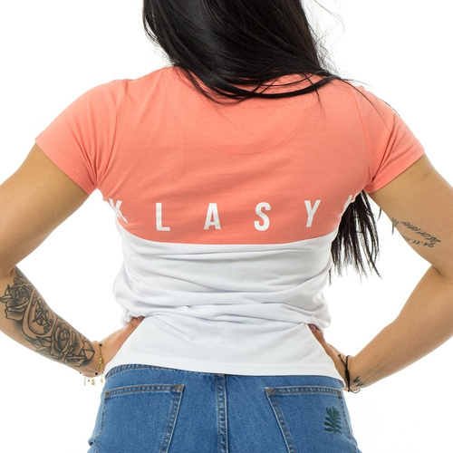 Koszulka damska Prosto Klasyk t-shirt Pudding pink / white