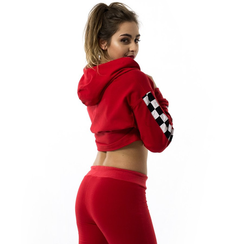 Marska sweatshirt short hoodie Checkerboard red