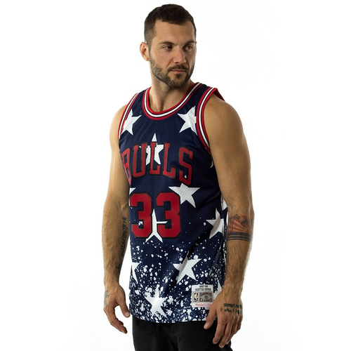 Mitchell and Ness swingman jersey 4th July Chicago Bulls Scottie Pippen 1997-98 navy / red