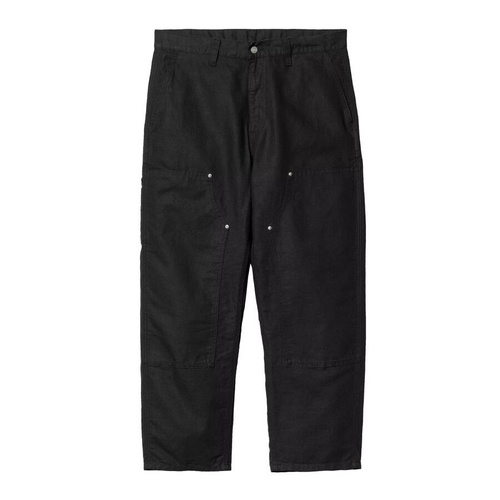Carhartt WIP spodnie materiałowe męskie Walter Double Knee Pant black rinsed