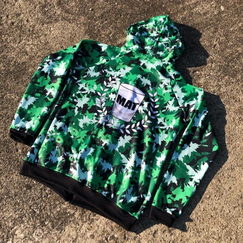  Proton x Melanżowe Akcesoria Tekstylne x MAT Wear bluza męska z kapturem Tech Zip Hoody Bottle Camo 