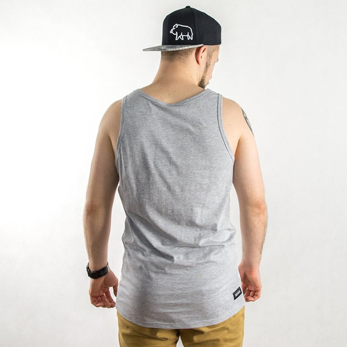 Boar Clothing tanktop singlet Samar white / grey heather