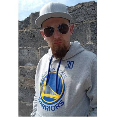 NBA Licensed bluza męska z kapturem G.O.A.T Golden State Warriors Stephen Curry #30 grey
