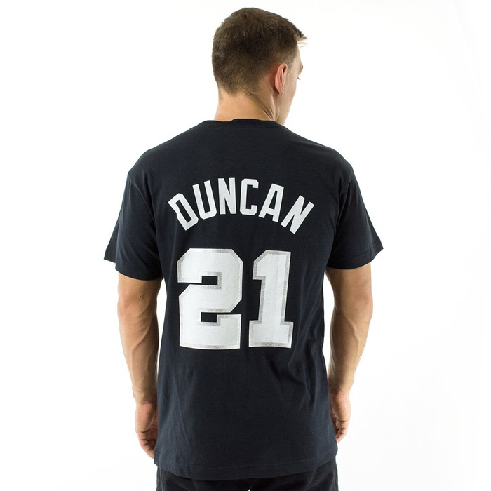 Koszulka męska Mitchell and Ness t-shirt Player Name & Number Traditional Tim Duncan San Antonio Spurs black