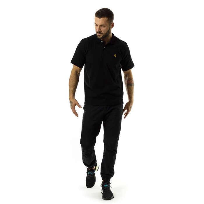 Carhartt WIP koszulka męska Chase Polo black / gold