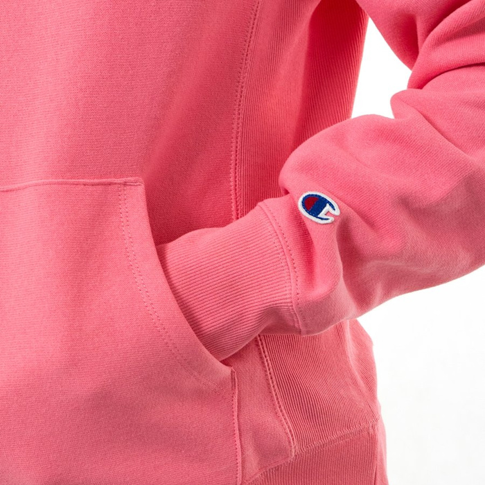 Champion Bluza damska z kapturem hoody WMNS Reverse Weave Emb.Script Logo soft pink (111555/F19/PS125)
