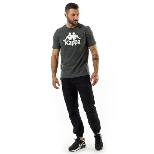 Koszulka męska Kappa t-shirt Domino dark grey melange / white
