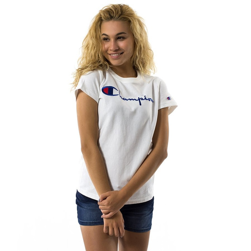 Koszulka damska Champion t-shirt Reverse Weave Front Logo top white (110772/S18/WW001)