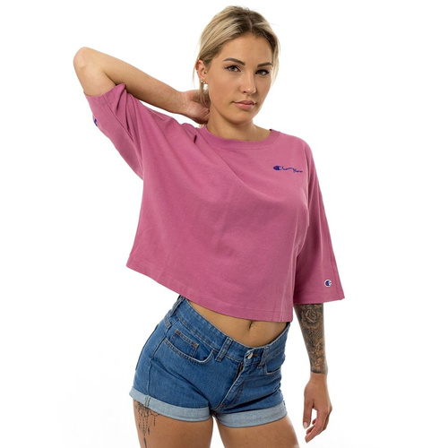 Champion t-shirt Reverse Weave Cropped Triple Script Logo Back t-shirt pink (112196-PS123)