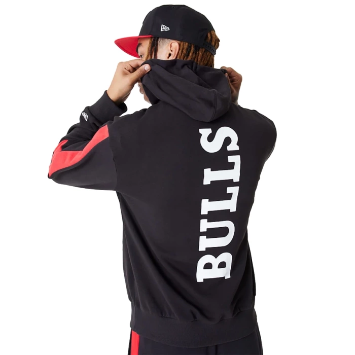 New Era sweatshirt hoody Colour Block NBA Chicago Bulls black