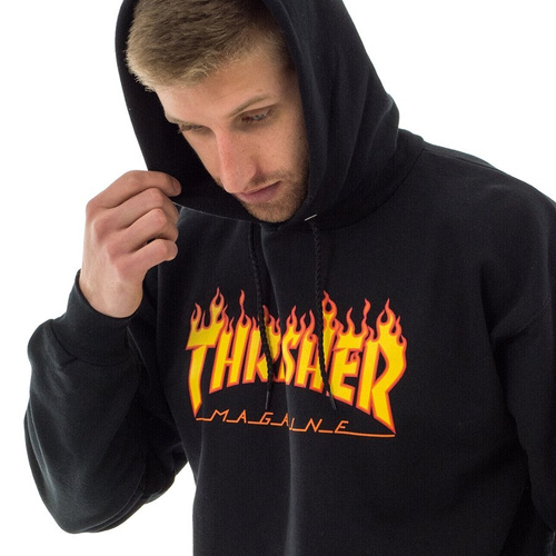 Thrasher Magazine Bluza męska hoody Flame Logo black 